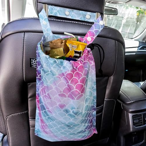 Cute Hanging Car Trash Garbage Bag 100% Leakproof Waterproof Multipurpose for Car Back Front Seat Console with Hanging Strap (Mermaid) - color: Mermaid