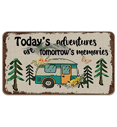 Funny Camping Camper Door Mat 17 x 30, Camper Rugs for Inside, RV Welcome Mat Door Mat,Outdoor Camp Door Rug,Camping Gifts for Men Women - color: 01color