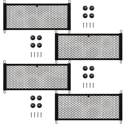 Frienda 2 Pcs Stretchable Small Cargo Net Pocket Boat Storage Mesh Net Elastic Automotive Storage Pouch with Mounting Screws and Hooks for Truck Car SUV Boats (25 x 9.8 Inches) - size: 25 x 9.8 Inches