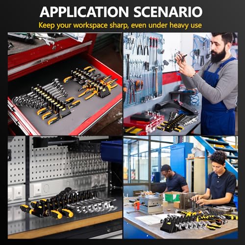 WAENLIR 48PCS Magnetic Modular Wrench Organizer Set-Tool Drawer Storage Rack with Metric&SAE Labels, Wrench Holder with Magnet, Perfect Tool Gift for Men, father, boyfriend, DIYers & Mechanics (Blue) - color: Blue
