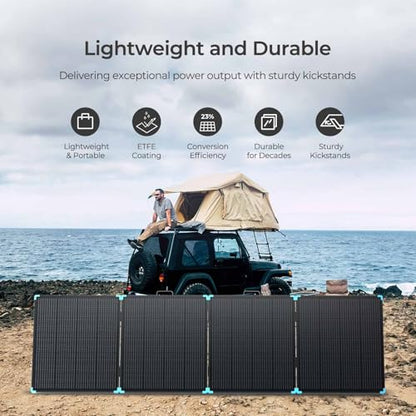Renogy 800 Watt Solar Panel Suitcase, Dual 400W Portable Foldable Solar Panels for Power Station, RV Camping, Off-Grid Blackouts, 23% High Efficiency, Fast Installation w/Sturdy Kickstands, IP67 - size: 800W(2PC 400W)
