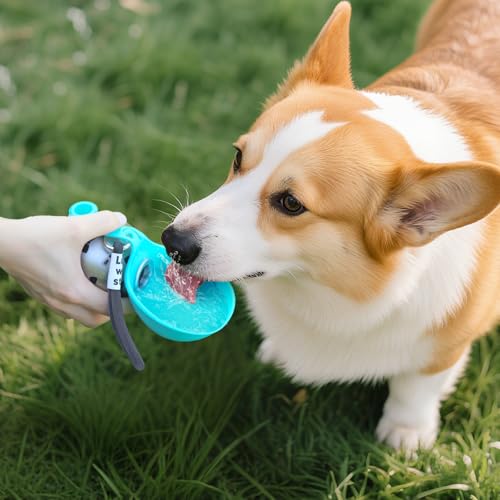 2-in-1 Portable Dog Water Bottle for Small Dogs - Leak-Proof & Compact Dog Travel Water Bottle -Stainless Steel Bottle & Silicone Bowl - Ideal for Walking, Hiking & Travels(10 fl oz, Blue) - color: Blue
