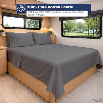 KRISHNA Twin Size 4 Piece Egyptian Cotton Sheet Set, Luxury Hotel Quality Dark Grey Solid Bed Sheets, Soft Breathable Cooling Bedding, 6-10 Inch Deep Pocket Fitted Sheet - color: Dark Grey Solid, size: Twin : 39" x 75"