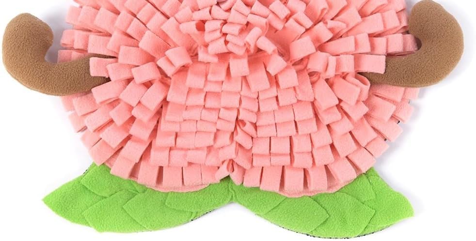 Ferret Cats Snuffle Mat Fleece Foraging Mats Interactive Feeding Toy Small Animal Rabbit Guinea Pig Rat Hamster Anti Slip Treat Dispenser Slow Feeder (Peach) - color: Peach