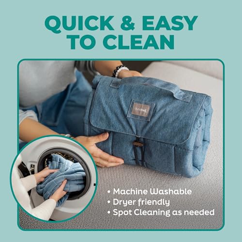 KindTail Nomad Nap Mat - Travel Dog Bed - Machine Washable, Water-Resistant Dog Mat for Pets up to 50 lbs - Lightweight, Portable Pet Bed with Carry Handle - Folds to 14 x 9 x 5 (1.5 lbs, Light Grey) - color: Light Grey