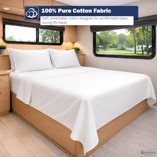 KRISHNA Full Size 4 Piece Egyptian Cotton Sheet Set, Luxury Hotel Quality White Solid Bed Sheets, Soft Breathable Cooling Bedding, 6-10 Inch Deep Pocket Fitted Sheet - color: White Solid, size: Full : 54" x 75"