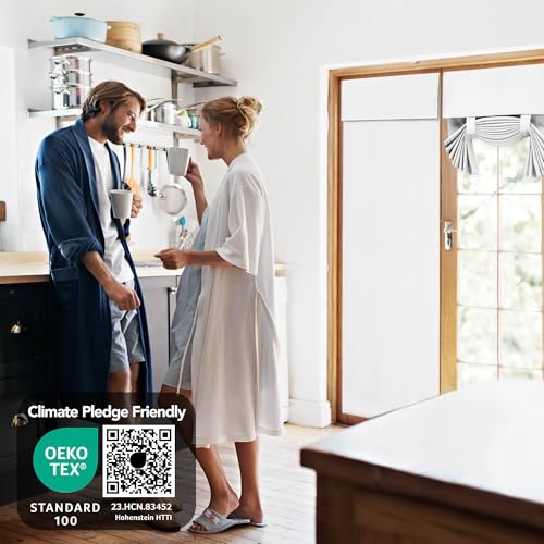 Deconovo Blackout Door Curtain Thermal Insulated Privacy Panel for Front Door & Small Windows, Light Blocking, 1 Panel, 26"x69", White