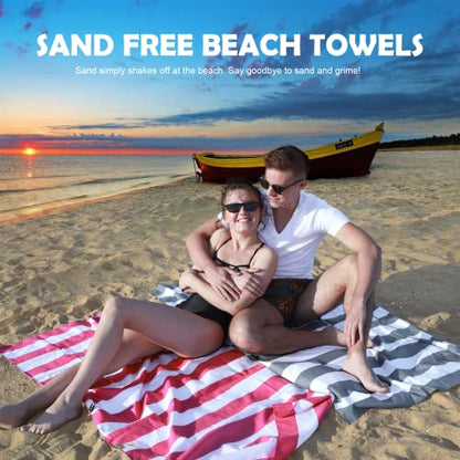 Your Choice Microfiber Beach Towel, Sand-Free Quick Dry Travel Towel, Oversized Compact Lightweight Recycled Towel for Pool Camping(67"x35"/60"x30") - color: G-set (4)-green/Rose Red/Blue/Gray, size: Extra Large(67x35")