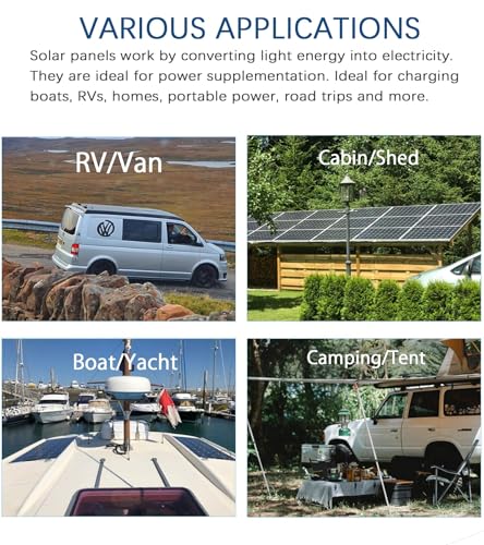 lexible Solar Panel kit 100W 12V System,Monocrystalline module10A Charge Controller,Extension Cable Off-Grid Charger for RV Boat Van Car Curve Surfaces (Black) - color: Black