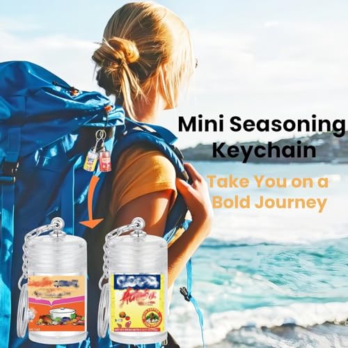 Mini Adobo Seasoning Keychain Bottle – 1.8in Empty Spice Jar with Shaker Cap – Travel Refillable Container for Camping, Lunchboxes & Gifts – AS Plastic – 1-Pack