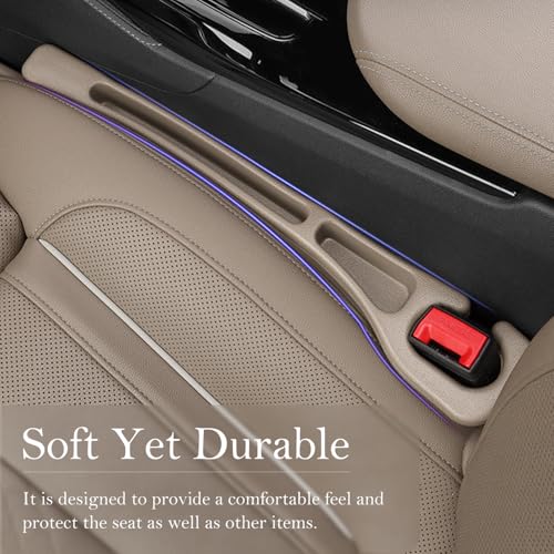 Car Seat Gap Filler 2-Pack, Universal Car Seat Gap Filler Organizer, Seat Gap Plug – Fills Gap Between Seat & Console (Beige) - color: Beige