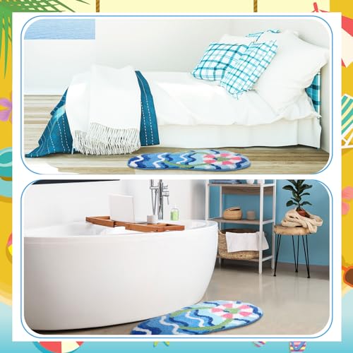 Drydiet Flip Flop Rug Summer Bathroom Cute Thongs Door Mat Flip Flop Shape Shower Bath Mat Decoration Non Slip Washable Bath Rug for Bathroom Shower - style: Flip Flop