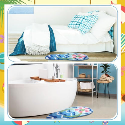 Drydiet Flip Flop Rug Summer Bathroom Cute Thongs Door Mat Flip Flop Shape Shower Bath Mat Decoration Non Slip Washable Bath Rug for Bathroom Shower - style: Flip Flop