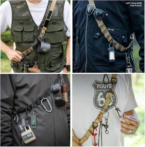 2PCS Outdoor Portable Camping Hanging Rope Portable Tent Lightweight Shoulder Strap Tent Hanging Multifunctional Trekking Rope Campsite Storage Crossbody Strap
