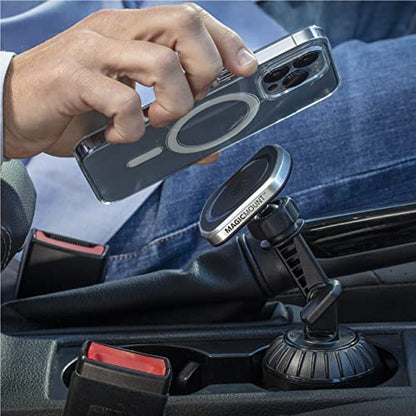 Scosche MP2CUPM-SP MagicMount Pro2 Cup Holder Magnetic Cell Phone Holder Car Mount Kit Compatible with MagSafe, iPhones, Galaxy, Pixel & All Smartphones - style: Cup Holder