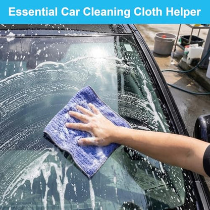 Microfiber Cleaning Cloths 12" x 12": 10 Pack Reusable lint-Free | Towels for Glass, Mirrors, Windows, Stainless Steel, Busting, Kitchen, Bathroom and Car Detailing