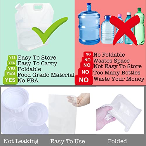 21 Gallons (8 pcs, 2.6 Gallons Each), Water Storage Containers, Foldable Water Bag, BPA-Free, Premium Collapsible Water Jug, and Water Containers, for Camping, Hiking, Emergency Water Storage