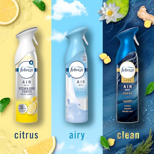 Febreze Air Mist, Air Freshener Spray, Odor Fighting Room Spray, Deodorizer for Home Bathroom Kitchen Office Apartment Dorm Room Classroom, Kitchen Base Mix, 8.1oz, 3ct - style: Kitchen Mix Pack