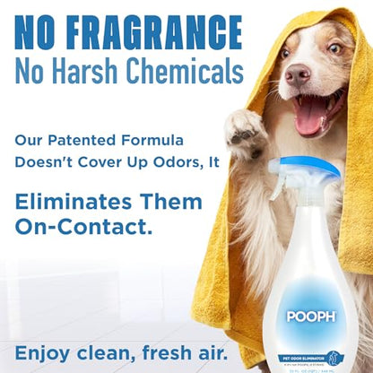 Pooph Pet Odor Eliminator, 20oz Spray - Dismantles Odors on a Molecular Basis, Dogs, Cats, Freshener, Urine, Poop, Pee, Deodorizer, Natures, Puppy, Fresh, Clean, Furniture, Potty, Safe - size: 20 Fl Oz (Pack of 1)