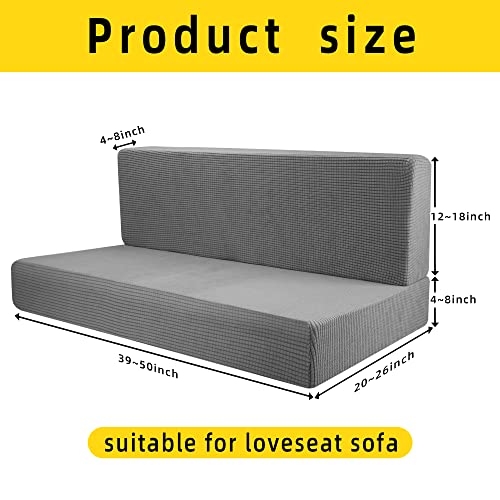 Tlswshsy RV Dinette Cushion Covers-Stretchable Loveseat Sofa Furniture Protector -Elastic Camper Cushion Slipcoversfor RV Camper Car Bench (Grey) - color: Grey