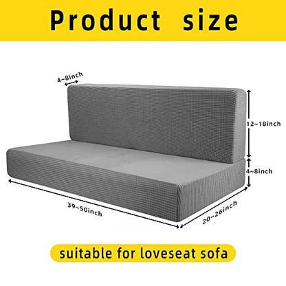 Tlswshsy RV Dinette Cushion Covers-Stretchable Loveseat Sofa Furniture Protector -Elastic Camper Cushion Slipcoversfor RV Camper Car Bench (Grey) - color: Grey
