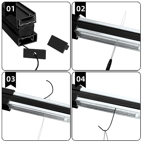 NOVINO RV Blinds Repair Kit for Camper Window, Pleated RV Shade Repair Kit, Camper Blinds String Maintain for Day Night Pleated Window Shade-Black - color: Black