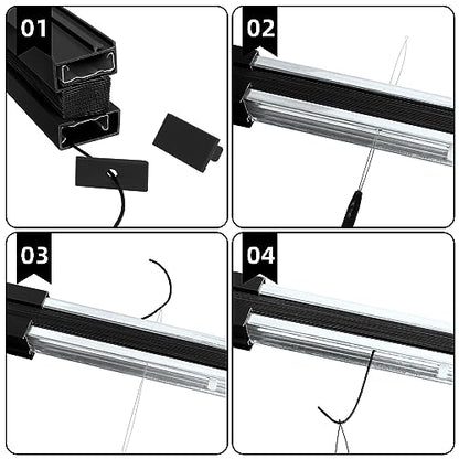 NOVINO RV Blinds Repair Kit for Camper Window, Pleated RV Shade Repair Kit, Camper Blinds String Maintain for Day Night Pleated Window Shade-Black - color: Black