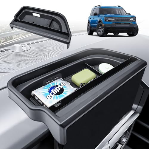 HGWEI Dash Storage Tray Compatible with 2025 2026 Ford Bronco Sport Interior Accessories, Center Console Dashboard Organizer Behind Screen 13.2" Display Mount Holder (Not for 2021-2024 Models)