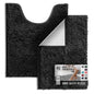Hearth & Harbor Bathroom Rugs, Chenille Bath Mat - Machine Washable Bath Mats for Bathroom Non-Slip Backing Rubber, Quick Dry Bathroom Mat - Black 17x24-20x24 - color: Black, style: 17 x 24 + 20 x 24