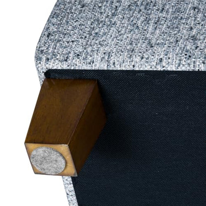 HomePop Ainsley 40" Storage Ottoman Bench - Blue Gray Woven Fabric - color: Blue Gray Woven Fabric