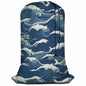 Swono Wave Large Collapsible Laundry Bag - Surf Sea Cartoon Blue White Foldable Hamper, Football Grid Oxford Cloth, Holds 4 Loads, Ocean Theme - color: Wave