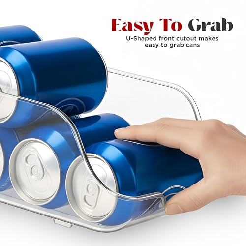 Utopia Kitchen Soda Can Organizer and Dispenser for Refrigerator/Pantry - Durable Can Storage Organizer Fridge & Kitchen Organization - (Clear, Set of 6) - size: Pack of 6