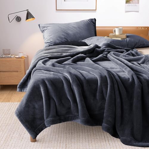 YISURE Reversible Bed Throw Blanket Water Proof and Stain-Proof, Queen Size 80"x60" (Slate Grey/Cool Grey), Leakproof, Soft Repellant Bed Cover for Couches Sofa and Mattress, Washable and Reusable - color: Slate Grey/Cool Grey, size: 80x60 in