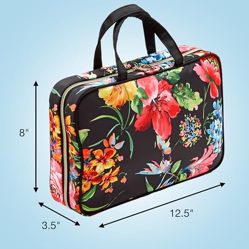 Conair Travel Toiletry Bag - Makeup Bag - Cosmetic Bag -Travel Makeup Bag - color: Black Floral