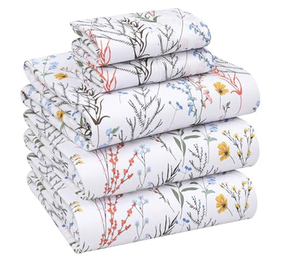 RUVANTI 100% Cotton Percale Sheets Split King Size, Aroma | Crisp Cooling for Hot Sleepers, Deep Pocket 16", Soft Breathable & Durable, Hotel-Style, 5 Piece Set - color: Aroma, size: Split King