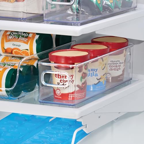 iDesign Stackable Fridge Bin with Handles, Set of 3, Clear | Ideal for Freezer or Pantry, Made in USA - style: Pack of 3