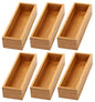 YBM HOME Bamboo Drawer Organizer Storage Box for Kitchen Drawer, Junk Drawer, Office, Bedroom, Children Room, Craft, Sewing, and Bathroom, 6 Pack 3x9x2 inch - size: 3x9x2 Inch ( Pack of 6 )