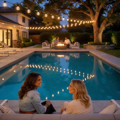 RTTY Outdoor String Lights 100 FT, Patio Light for Outside, Waterproof G40 Shatterproof LED Bulbs, Dimmable Hanging Connectable Globe Lighting for Backyard, Porch, Bistro, Balcony, Party, Warm White - size: 100FT