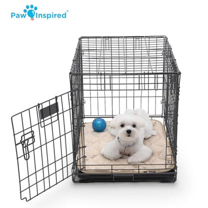 Paw Inspired Washable Padded Crate Mats for Dogs | 23" x 17" Pad, Fits 24-inch Kennels | Leakproof, Waterproof Bottom, Plush Pet Beds (Dark Brown) - color: Dark Brown, size: 24 Inch