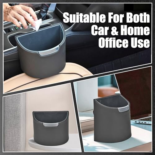 Leakproof Car Trash Can with Removable Liner Garbage Can, Mini Car Trash Bin Multipurpose for Vehicle, SUV and Truck - color: Black with Removable Liner