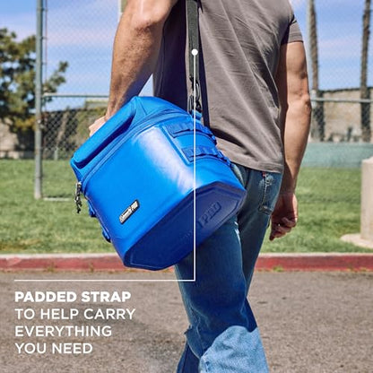 Coleman Pro 16-Can Premium Soft Cooler Lunchbox, Fully Insulated Lid & Body Stays Cold up to 30 Hours, Great for Camping, Tailgating, Parties, Sports, Concerts, Lunches & More - color: Neptune, style: 16-Can