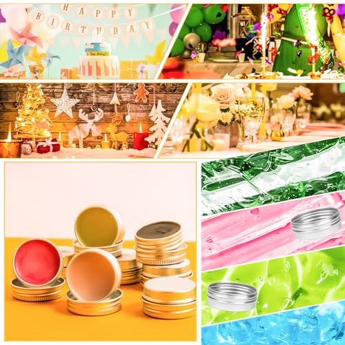 16Pack 2oz Tin Jars, 60ml Metal Tin cans, 2Ounce Aluminum tin can jar Containers with Screw Lid for Lotion Bars, Spices, Salve, Balms, Beard Balm, Toiletries, Creams, Samples, Makeup Cosmetic - color: Silver