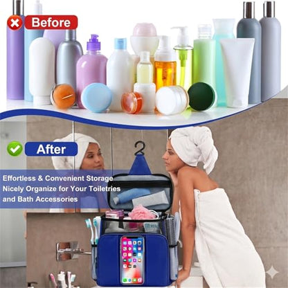 BAIMAY Dorm Room Essentials for Guys, Quick Dry Mesh Shower Caddy-Blue - color: Blue
