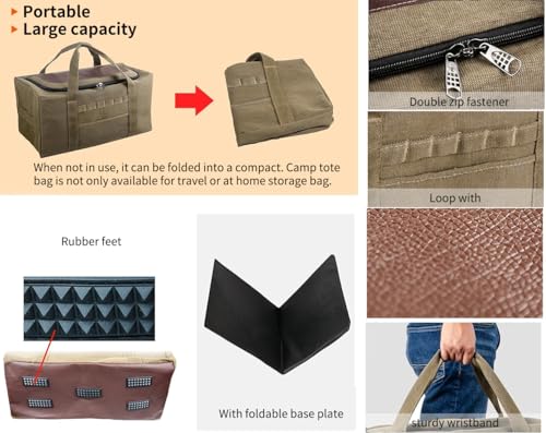 Large Military Duffle Bag Tactical Camping Storage Utility Tote Bag Camping Kitchen Organizer with Deployment Cargo Bag Travel Sports Equipment(Khaki,Small 21.26"x9.84"x9.84") - size: Small 21.26"x9.84"x9.84"