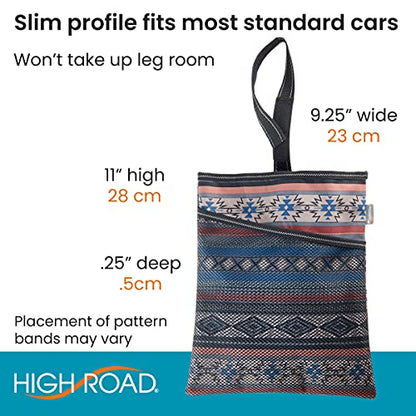 High Road Hanging Car Trash Bag with Waterproof Leakproof Liner, Storage Pocket and Adjustable Strap to Hang in the Front or Back Seat - Southwest - color: Southwest