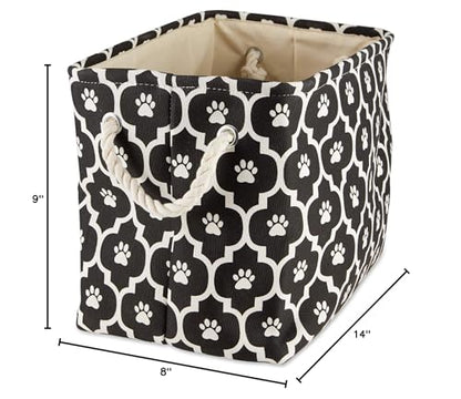 Bone Dry Pet Storage Collection Lattice Paw Print, Black, Small Rectangle - color: Black, size: Small Rectangle