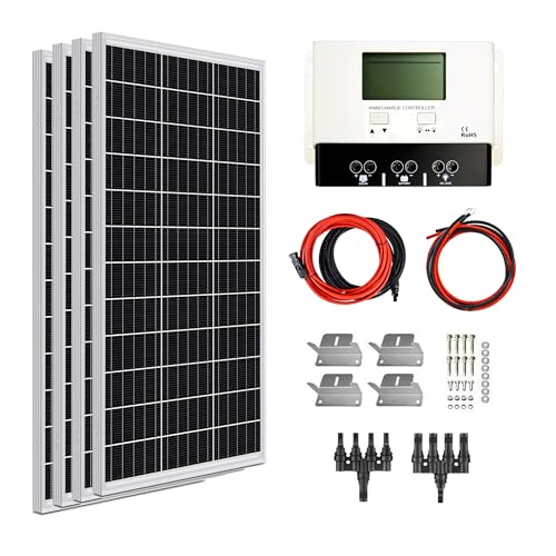 ExpertPower 400W 12V Solar Panel Kit | 400W Mono Rigid Solar Panels, 30A PWM Solar Charge Controller | RV, Trailer, Camper, Marine, Off Grid, Solar Projects - size: 400W + 30A PWM