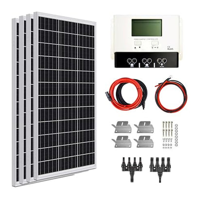 ExpertPower 400W 12V Solar Panel Kit | 400W Mono Rigid Solar Panels, 30A PWM Solar Charge Controller | RV, Trailer, Camper, Marine, Off Grid, Solar Projects - size: 400W + 30A PWM