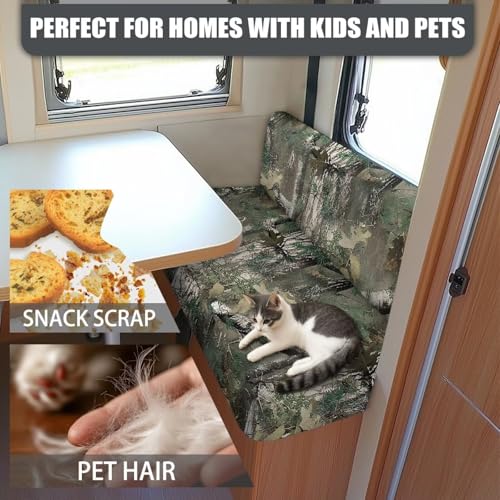 SEANATIVE Camouflage Hunting RV Couch Cushion Cover Super Stretch Sofa Slipcover Non Slip Soft Couch Sofa Cover Washable Camper Furniture Protector Replacement Car Bench Cover - color: Camouflage Hunting
