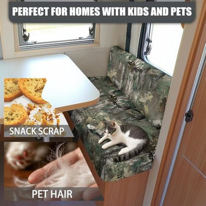 SEANATIVE Camouflage Hunting RV Couch Cushion Cover Super Stretch Sofa Slipcover Non Slip Soft Couch Sofa Cover Washable Camper Furniture Protector Replacement Car Bench Cover - color: Camouflage Hunting